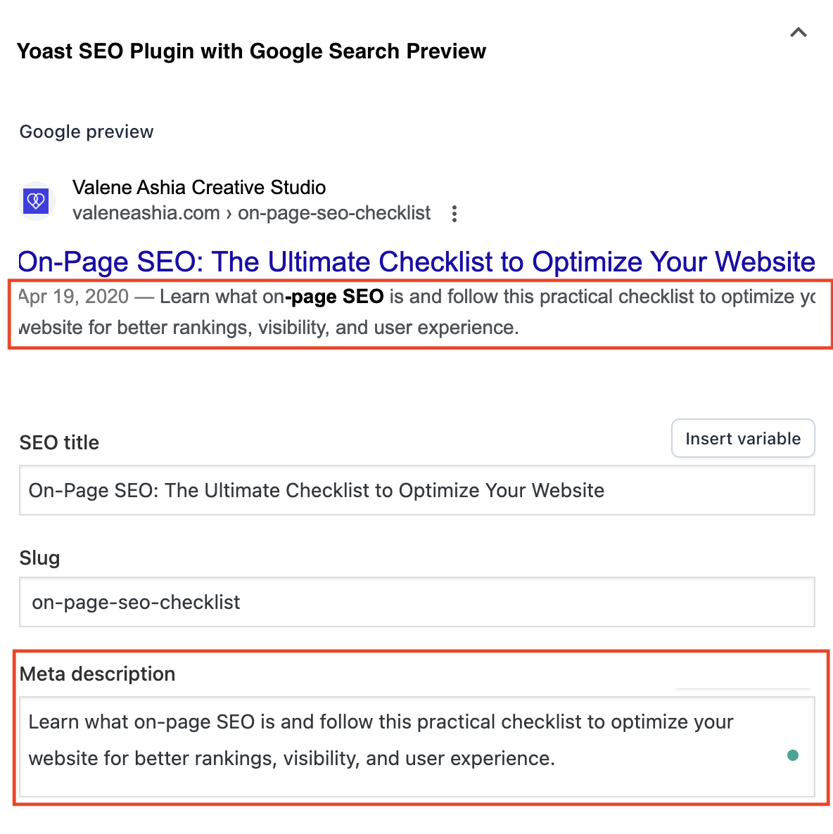 Yoast SEO Plugin with Google Search Preview