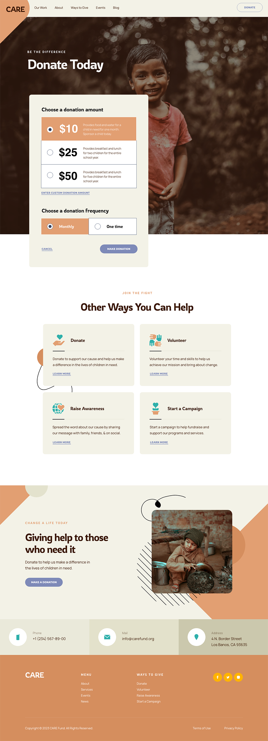 Nonprofit Website Design Donation Page Image