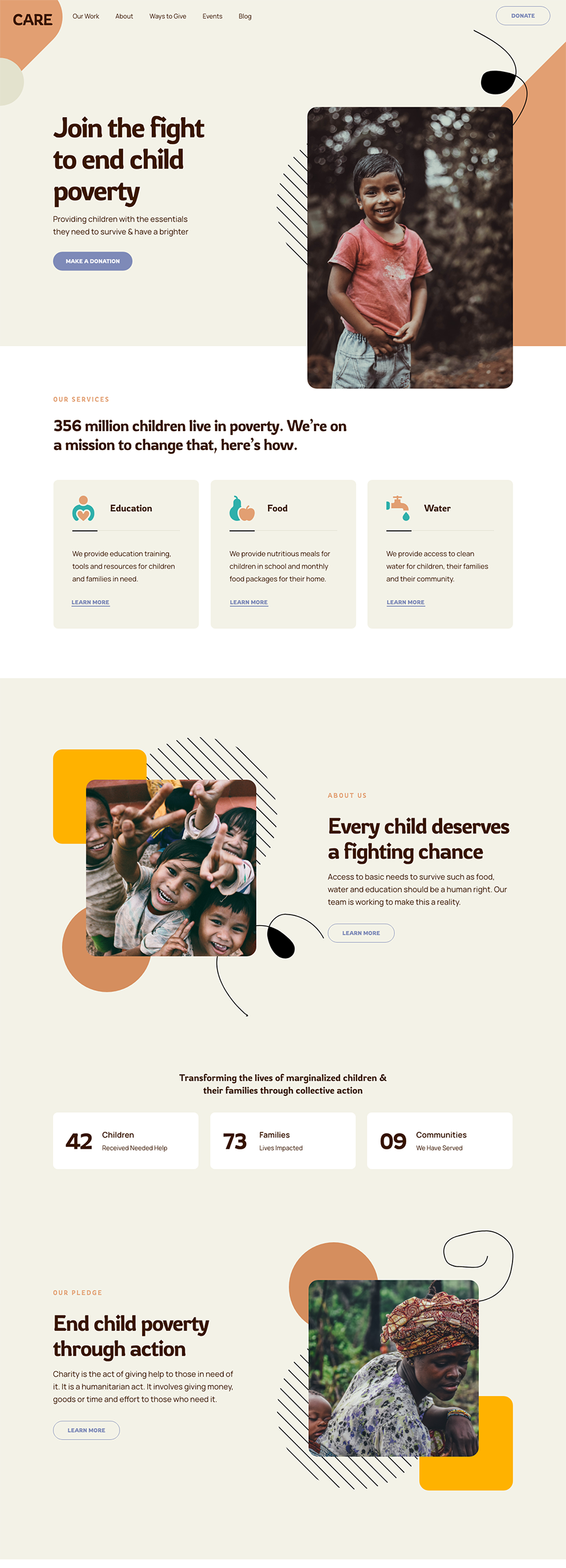 Nonprofit Website Design Home Page Image