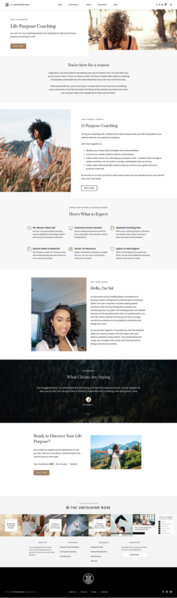 Coaching Service Page Design