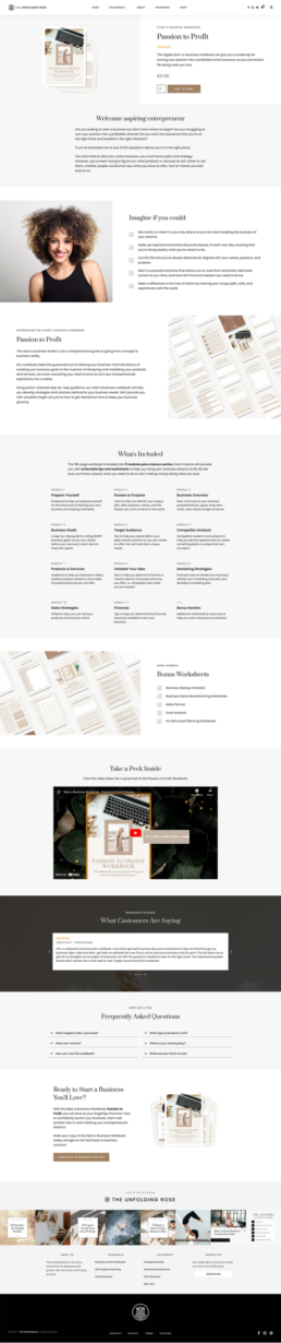 Custom Product Page for eBook Design