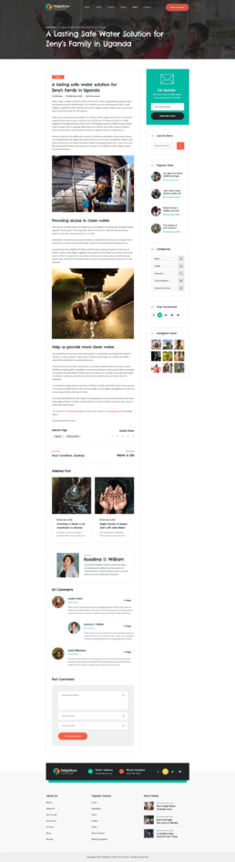 Nonprofit Blog Single Post Design