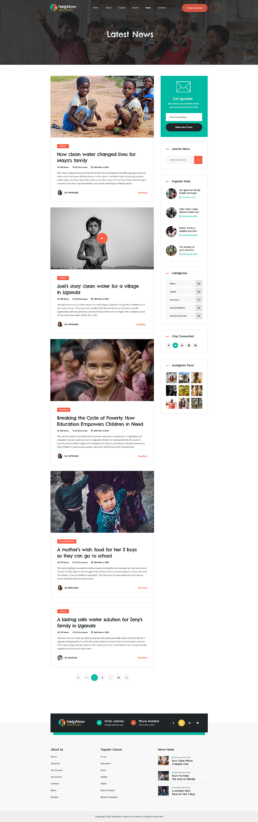 Latest News Nonprofit Page Design