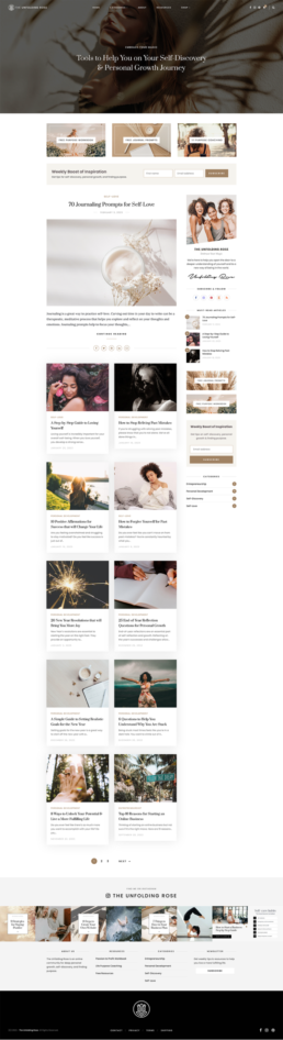 Wellness Blog Home Page Design