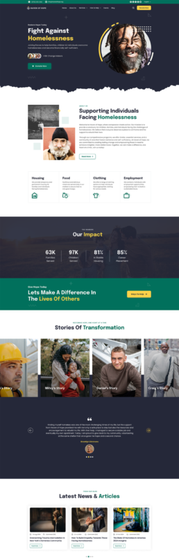 Homeless Shelter Home Page Design