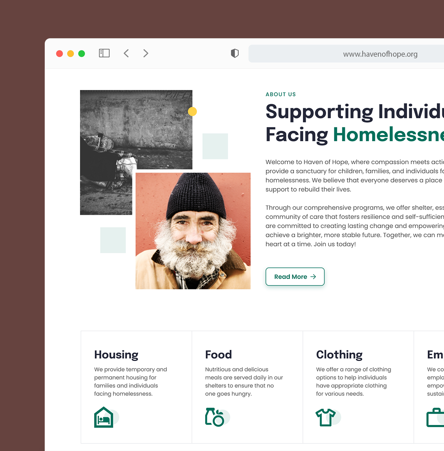 Nonprofit About Page Design